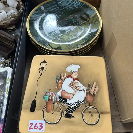 set of plates and wall hangers