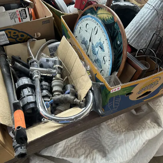 2 boxes decorations, hardware etc