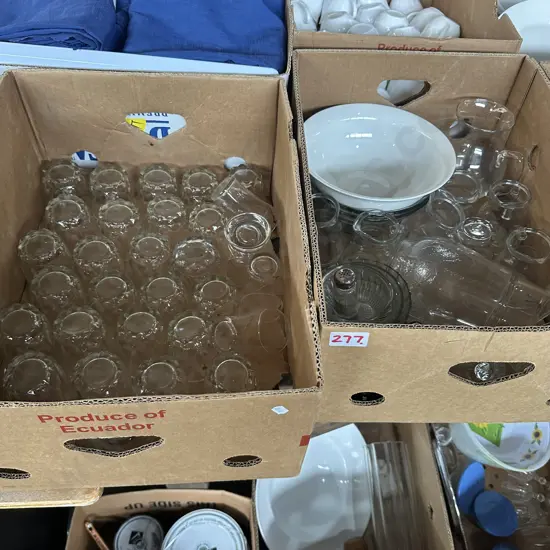 2 box glassware etc