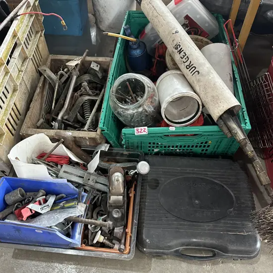 Hardware, hand plane, oilers, camp stove etc.