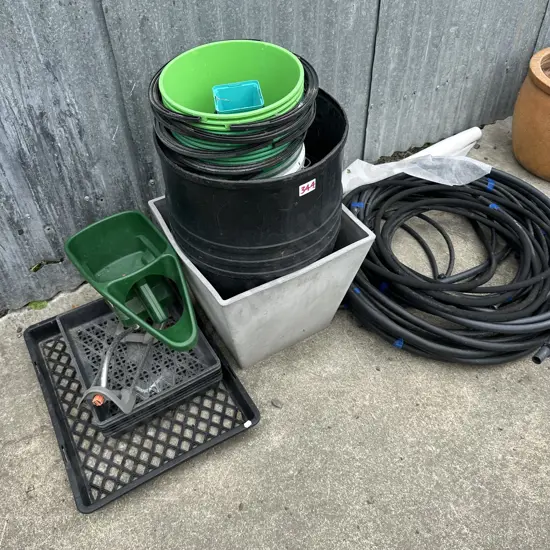 Planters, irrigation, sprinkler and fertilizer spreader