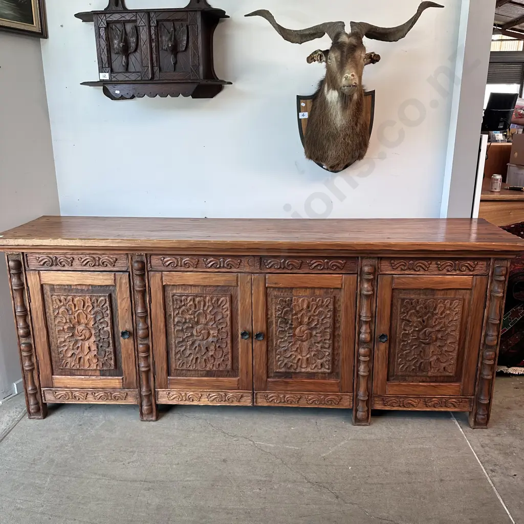 Hand carved sideboard by Tony Greaves woodcarver & sculptor 2000 x 450 x 800 Image 1++