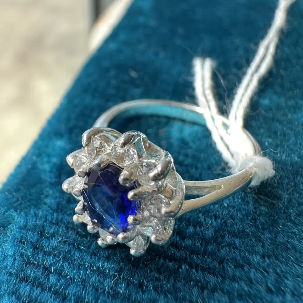 925 Blue & White Sapphire ring ex MHJ Image 1++