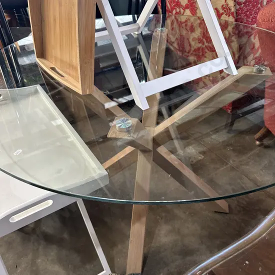 Glass top dining table
