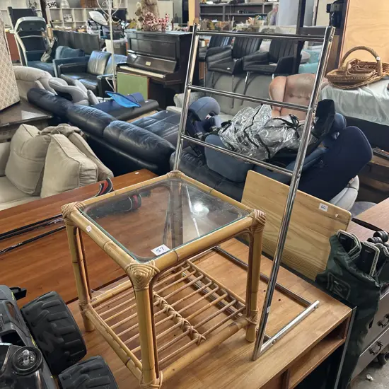 side table and towel rail