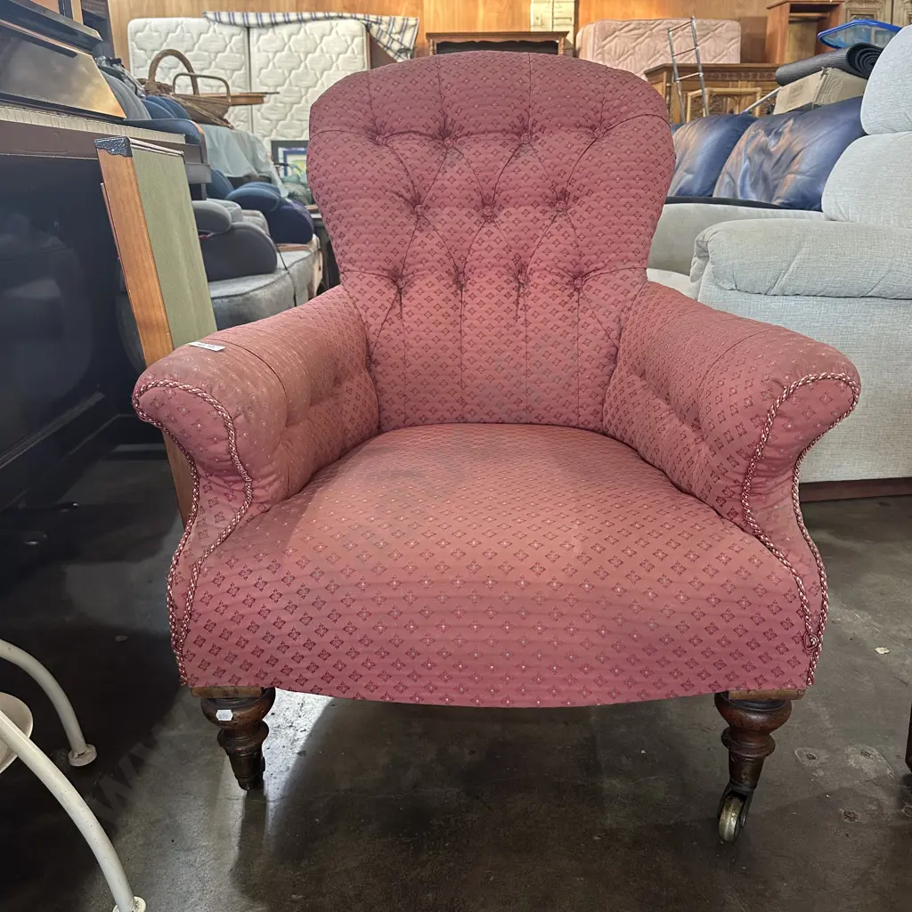 Antique button back chair Image 1++