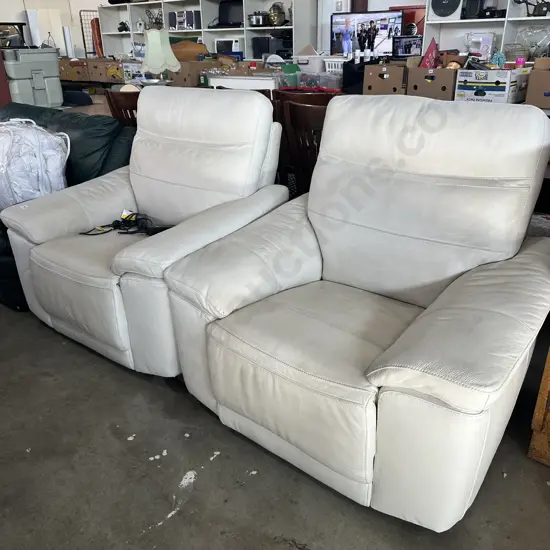 2 x leather electric recliners