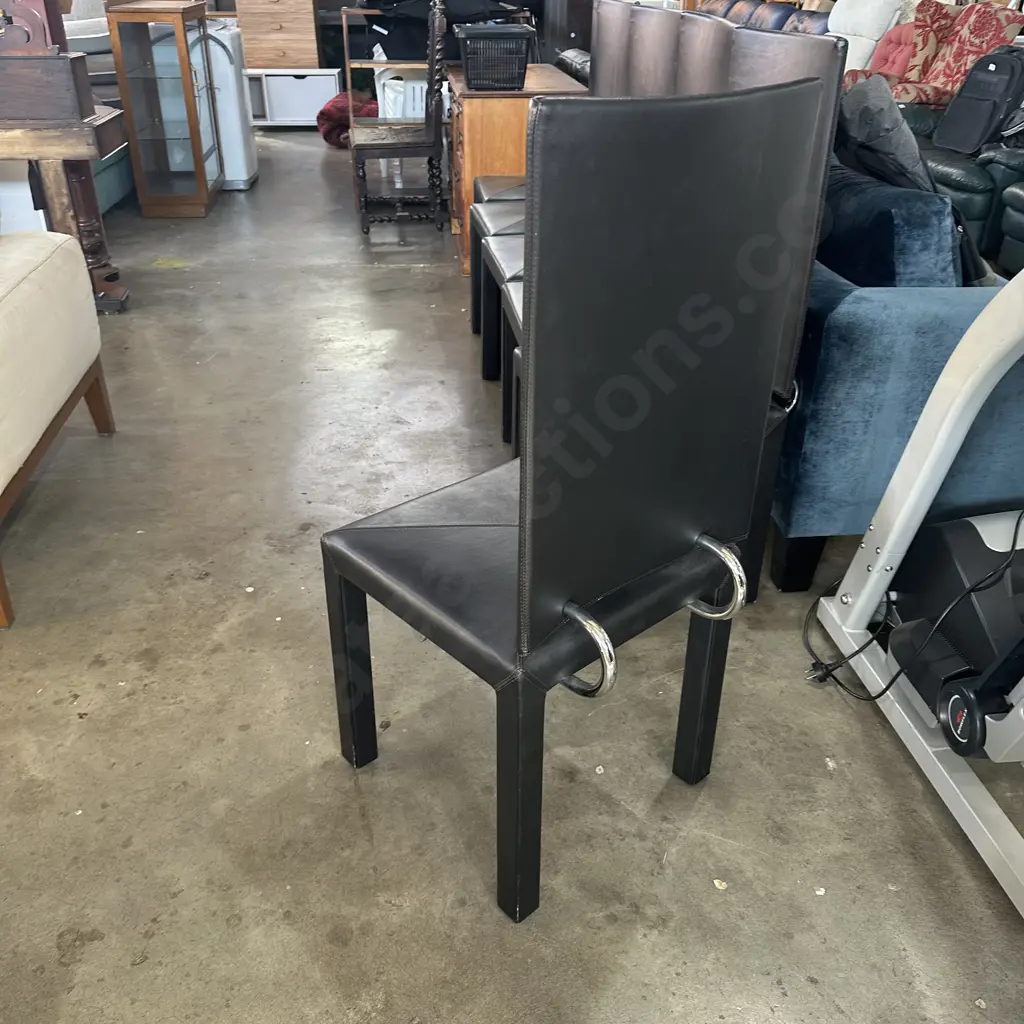 set 6 B&B Italia leather highback chairs Image 1++