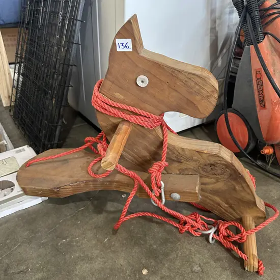 wooden horse swing