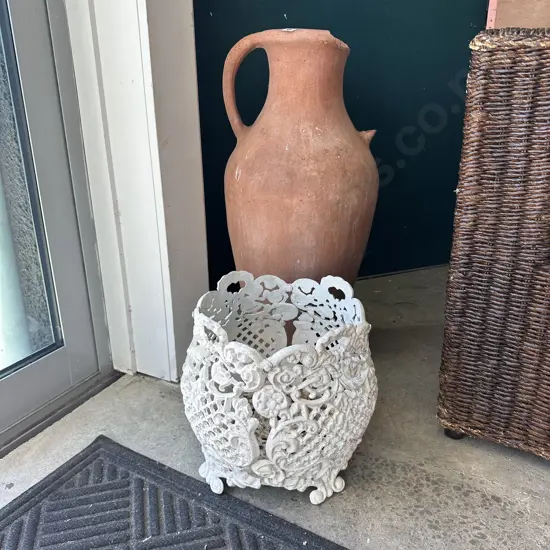 vintage garden planter & large broken urn