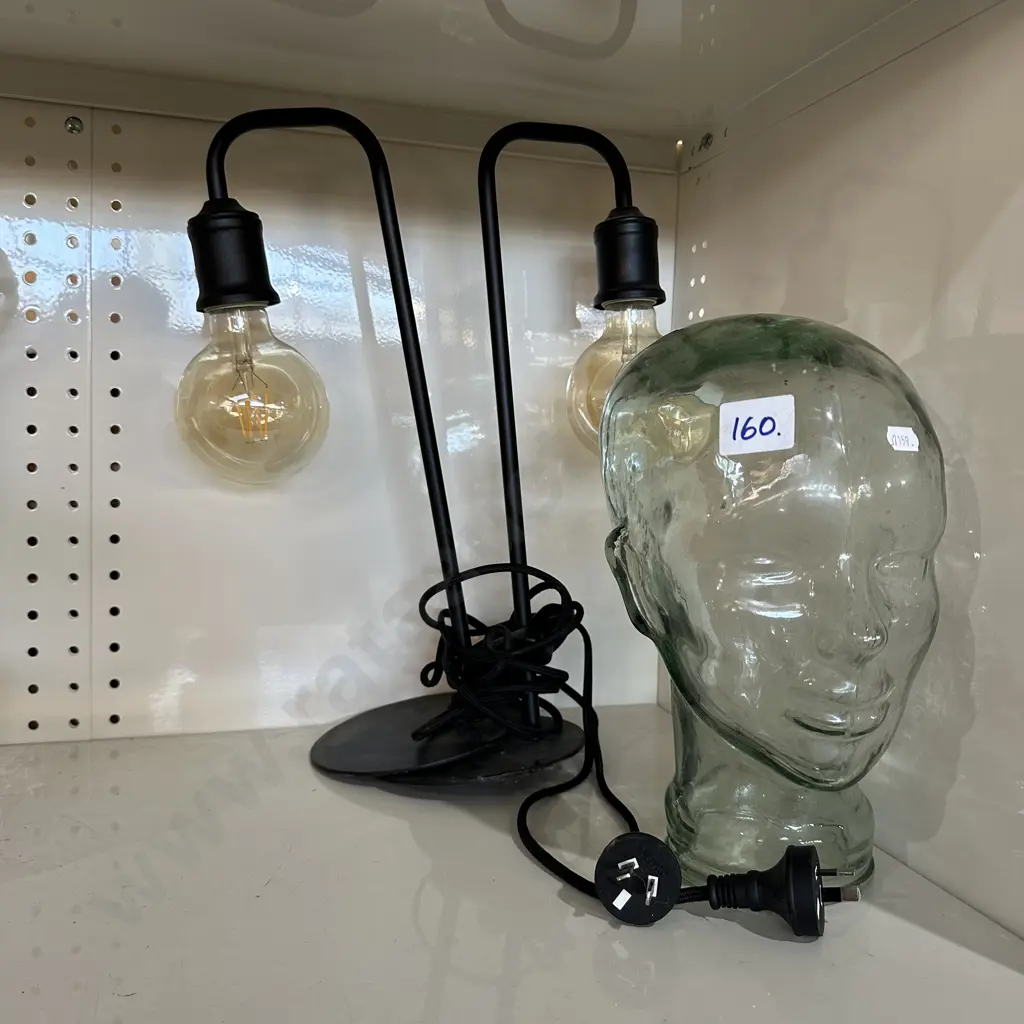 glass head and pr of lamps Image 1++