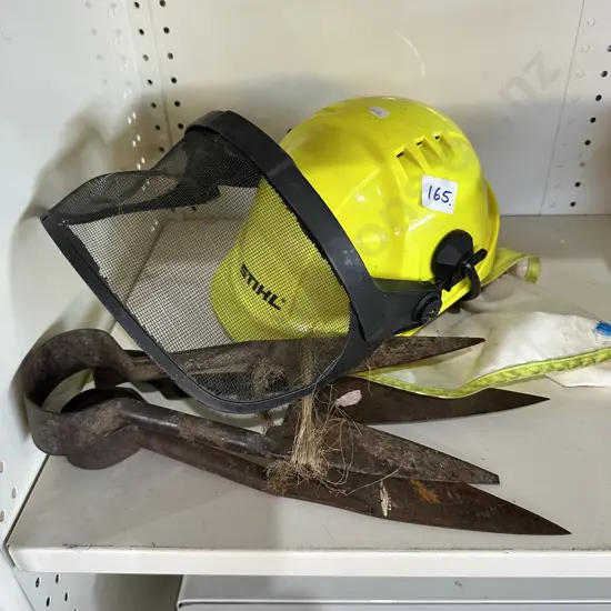 2 pr shears and saftey hat