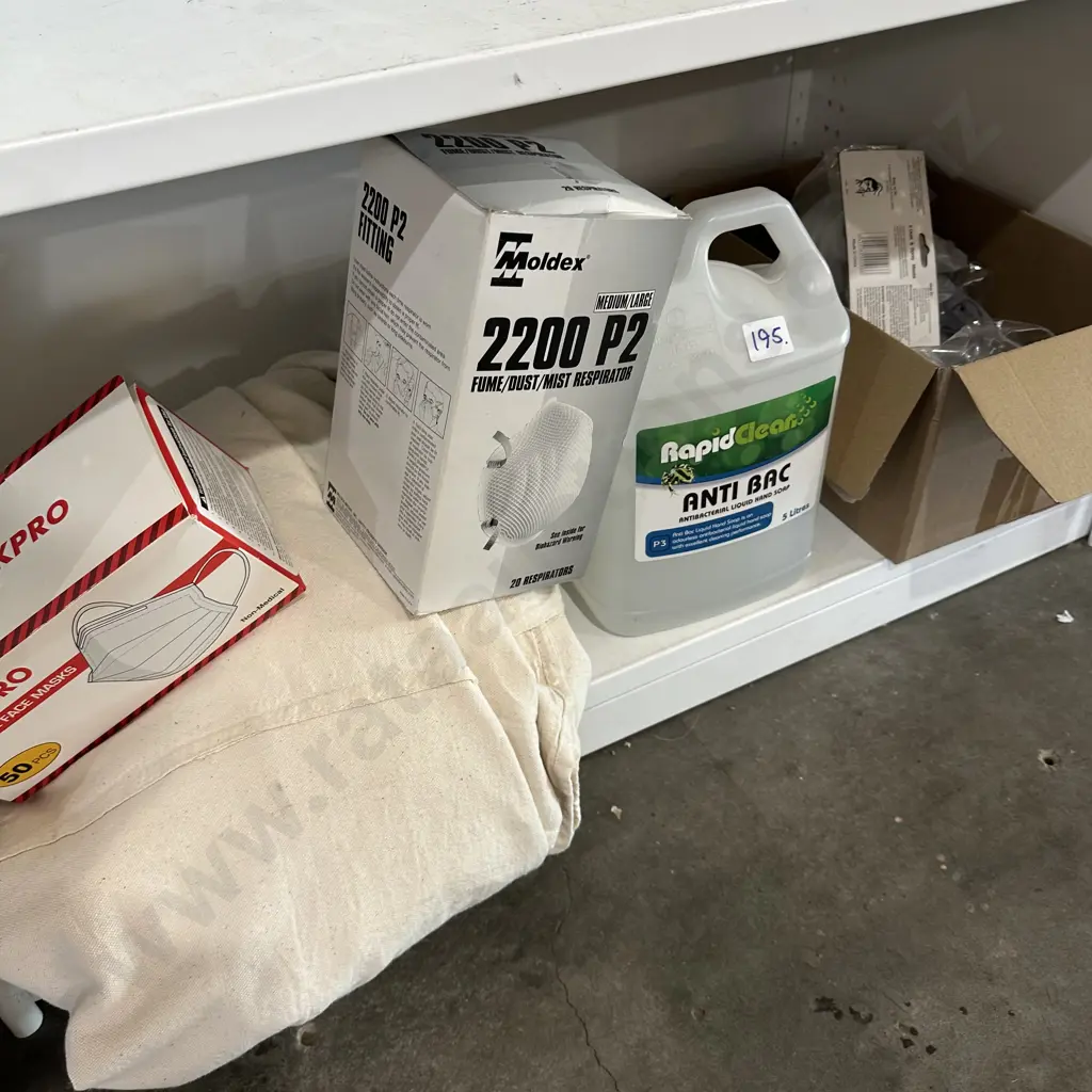 drop sheet, saftey masks and glasses, Anti Bac Image 1++