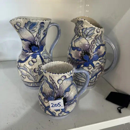 3 x Charlotte Rhead jugs