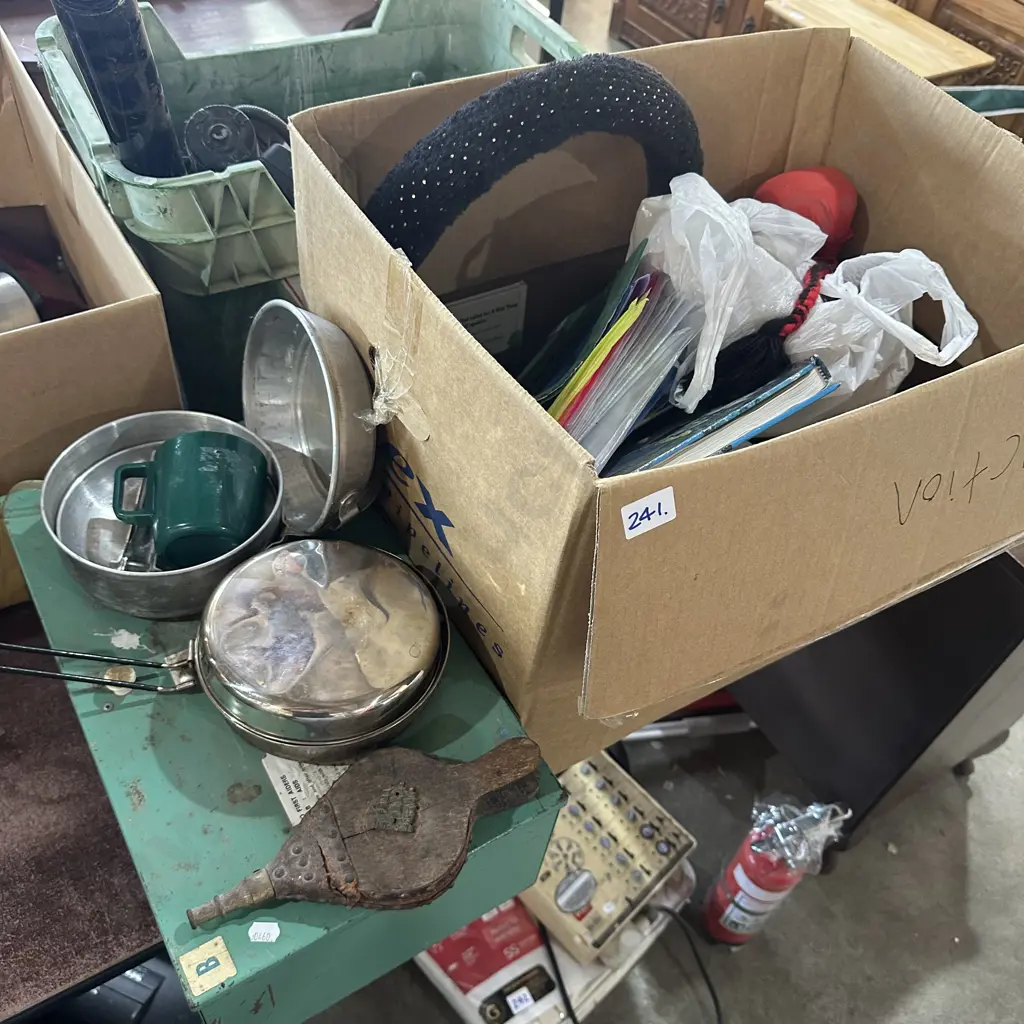 First aid box, camping pans and bellows etc. Image 1++