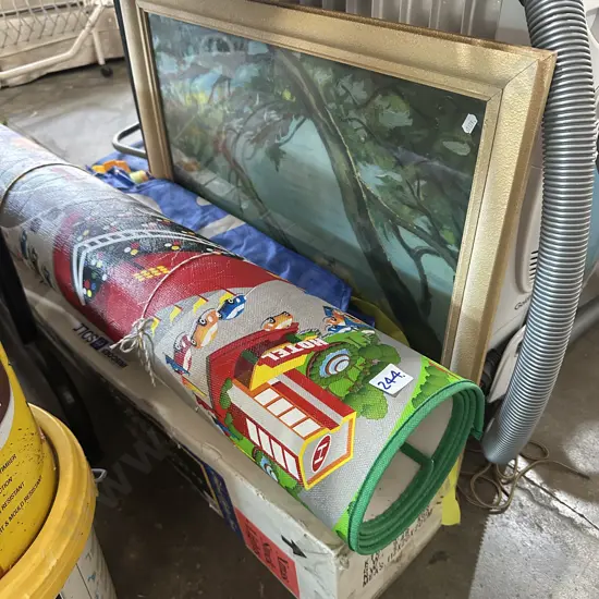 Kids play mat, picture and xmas tree.