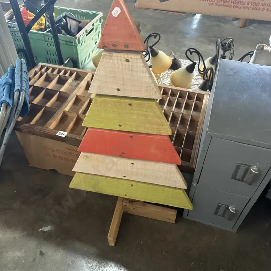 Californian Printers Type case, wooden tree and card file etc.