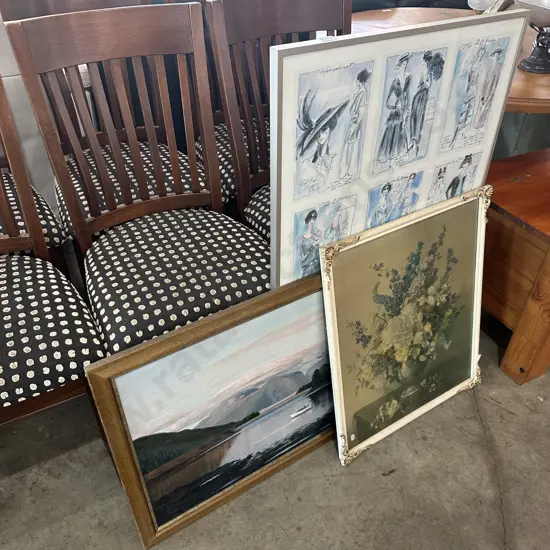 Two prints and a painting