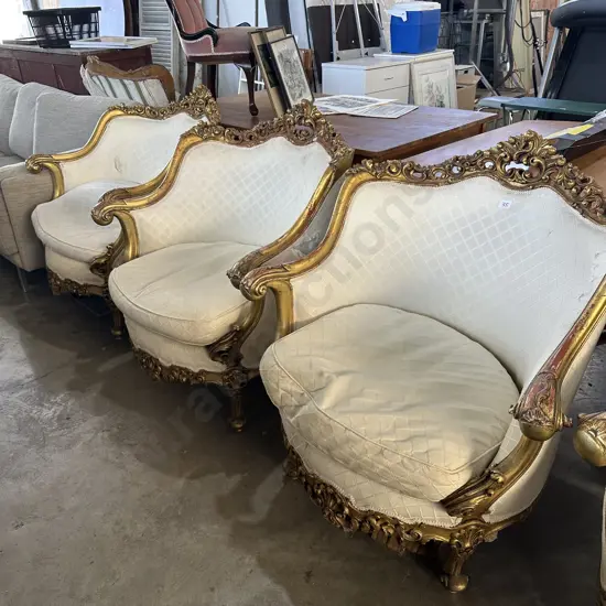 3 Bluemoon parlour arm chairs need TLC