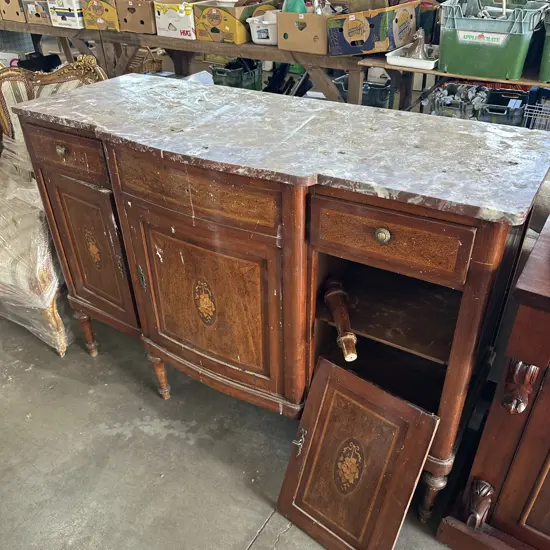 Marble top Sheraton revival cabinet need TLC
