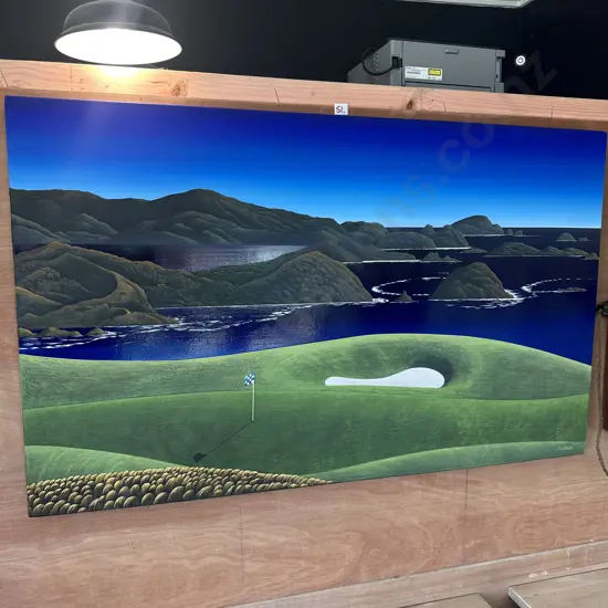 CAVALI 1380x840 is another good example from Jochens golf series of a hole at Kauri Cliffs with the Cavali islands
