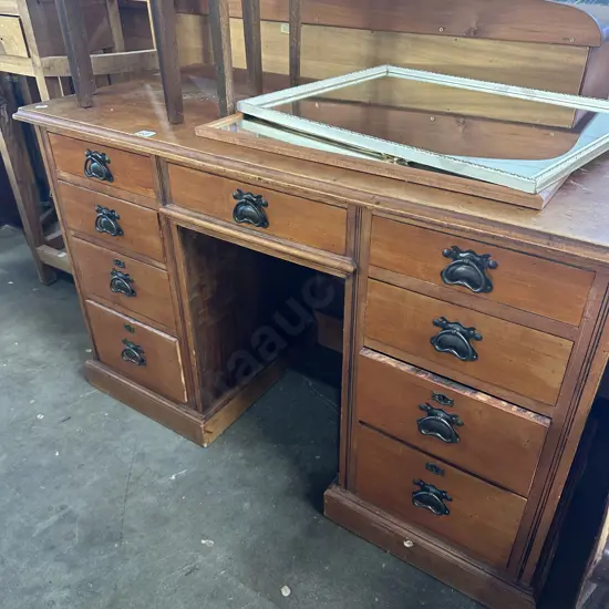 Colonial desk with Arts & Crafts handles