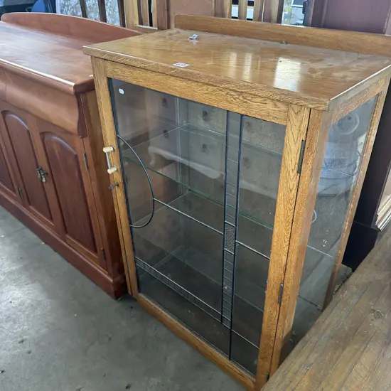 Oak Art Deco display case