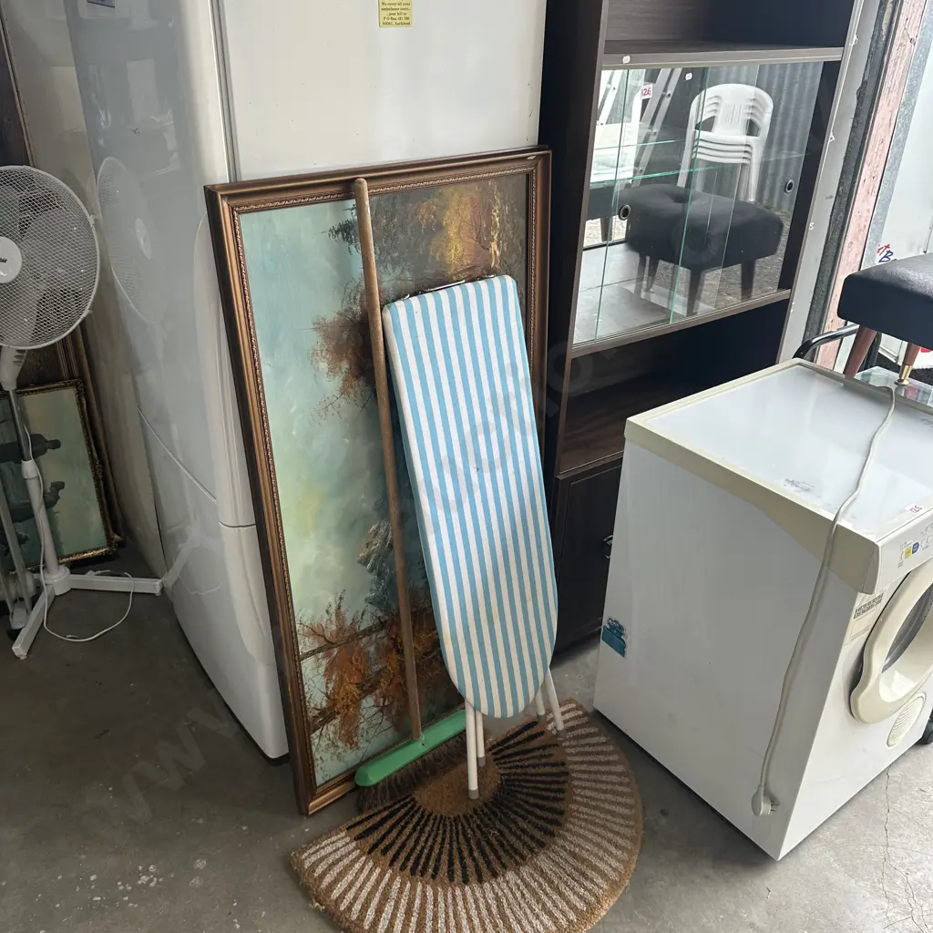 wall unit, iron board, picture, mat, broom Image 1++