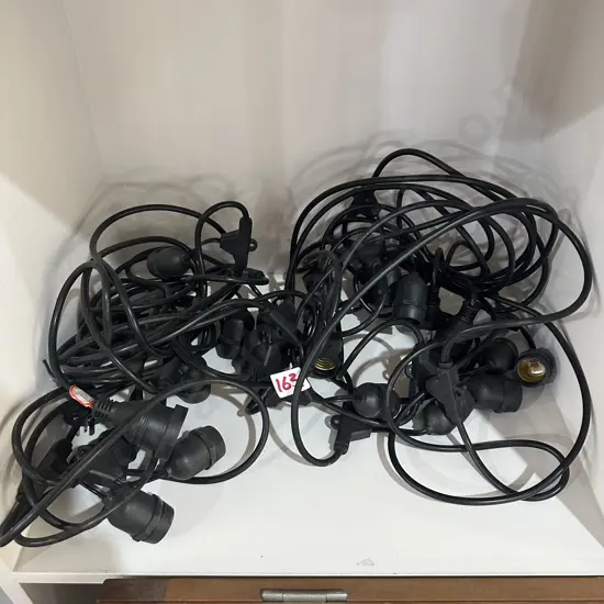 Two strips of festoon lights.