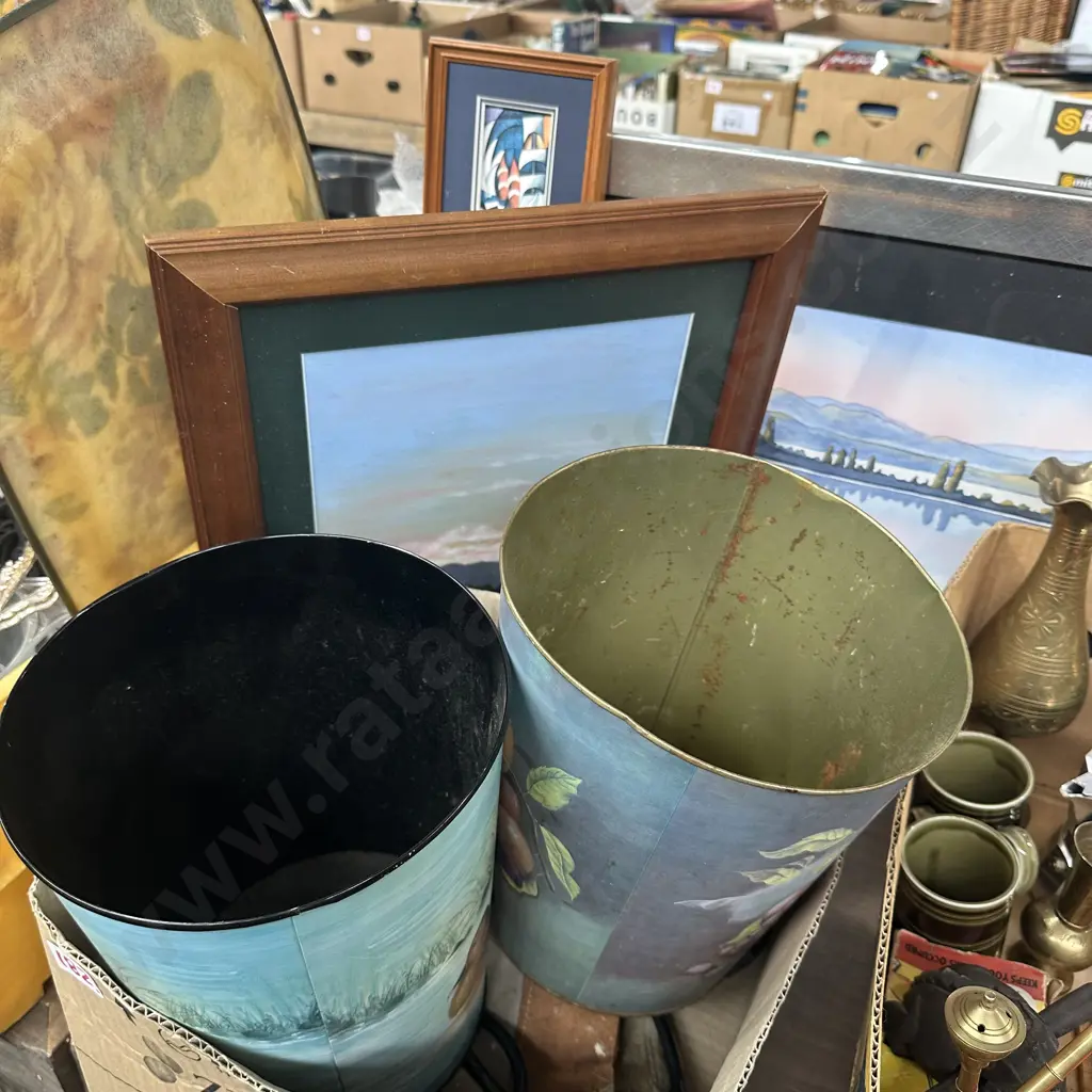 Three pictures and paper bins etc. Image 1++