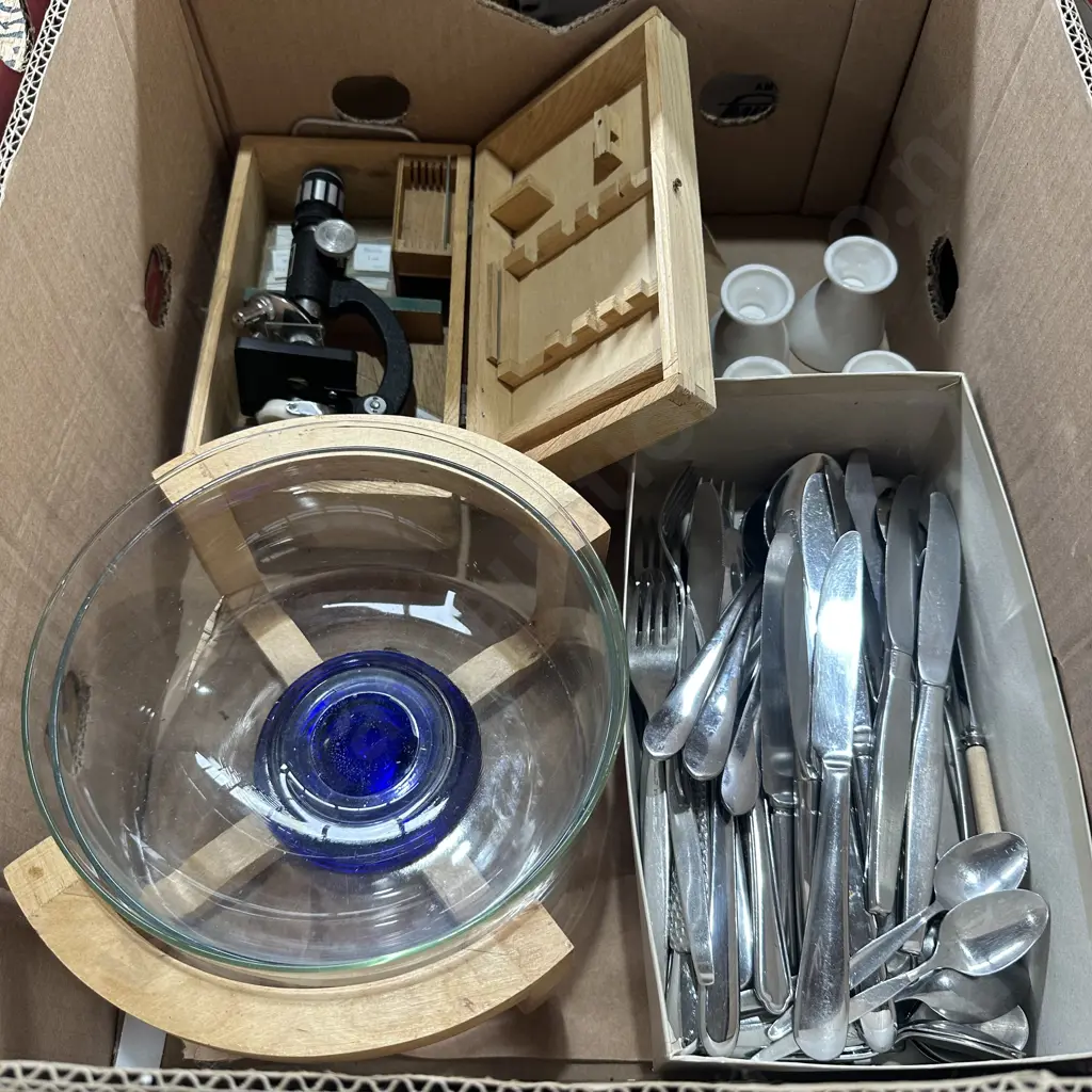 Cutlery, bowls, microscope etc. Image 1++