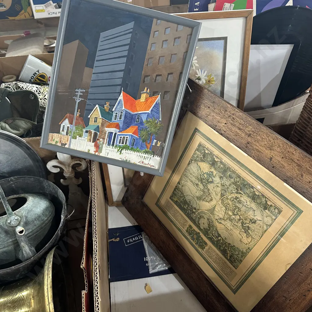 Lynette Rawlingson painting, early map, Wendy Gordon water colour Image 1++