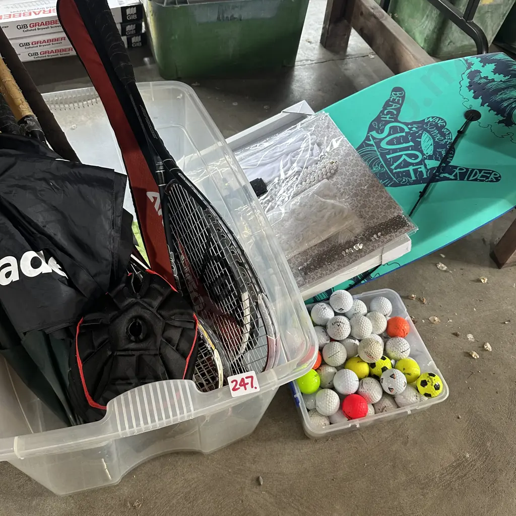 boggy board, sports items and dress ups Image 1++