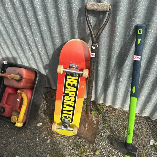 skateboard and spade