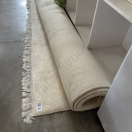 Large Cream woolen rug- need clean