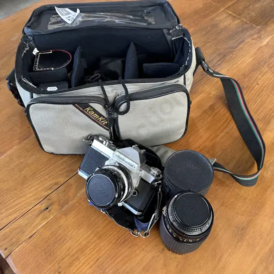 Nikkormat camera and accessories