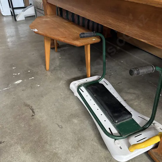 side table, roller, kneeler