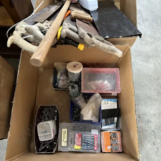 2 boxes hardware and tools