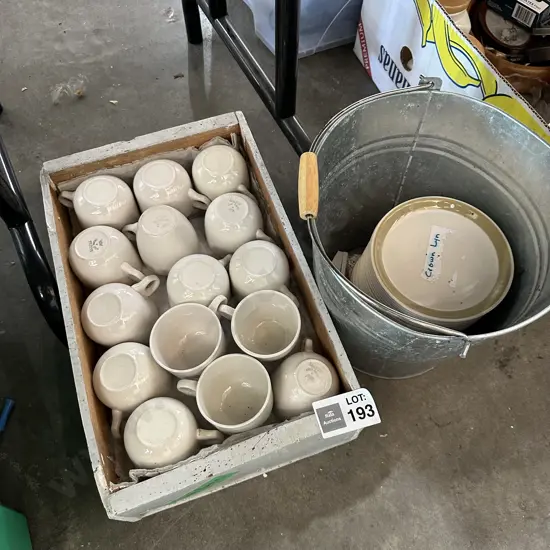 Crown Lynn and bucket