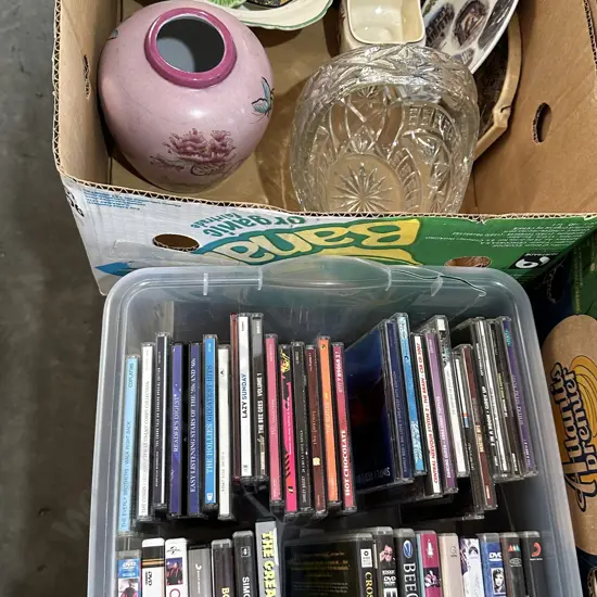 DVDs, CDs, box collectables