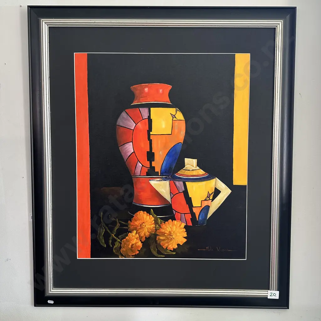 Oil painting "Clarice Cliff Bizarre" by Nola Weber Image 1++