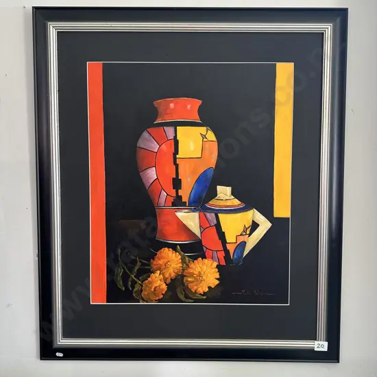 Oil painting "Clarice Cliff Bizarre" by Nola Weber