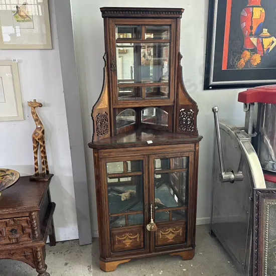 Sheraton revival corner cabinet