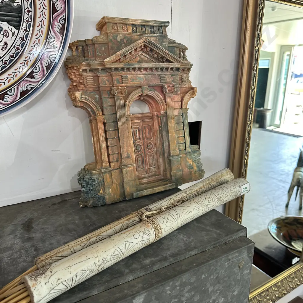 John Radford signed sculpture plus tubular pottery vase Image 1++