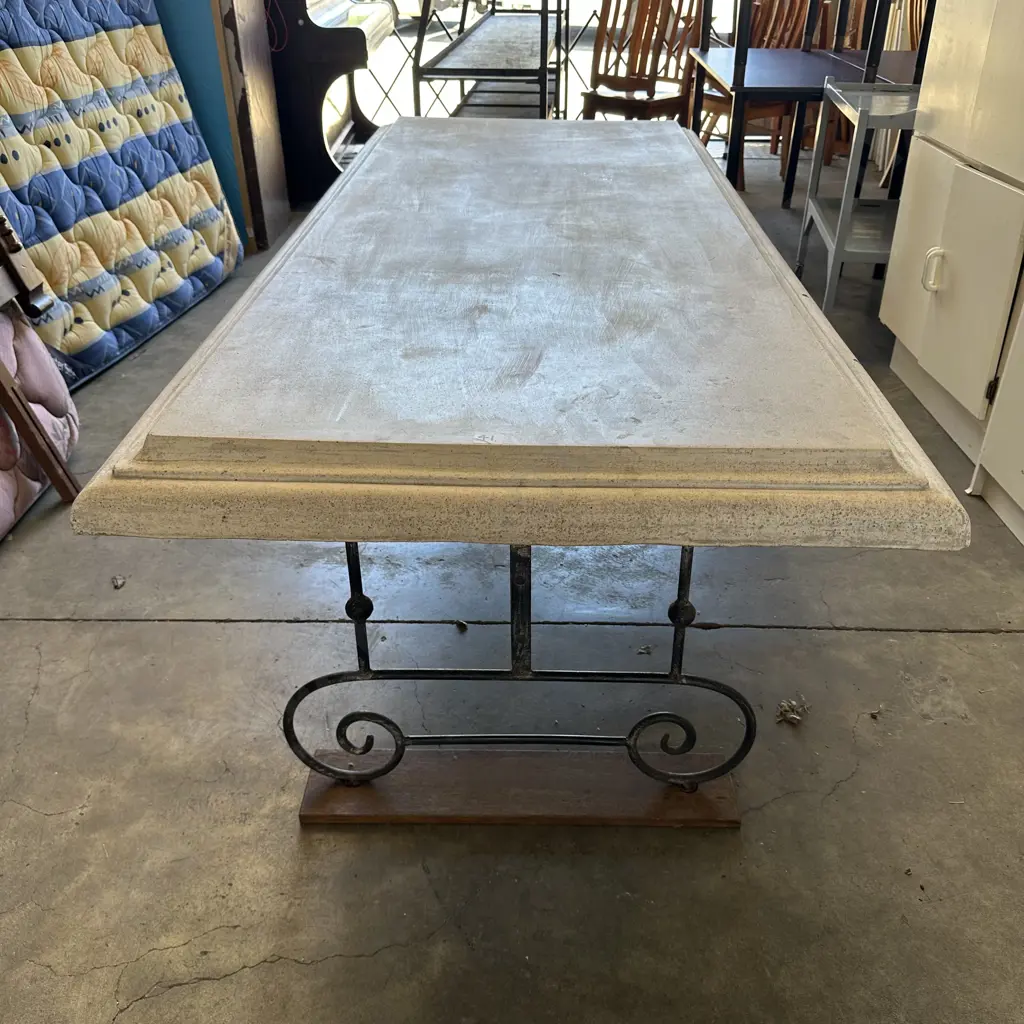 Wrought Iron base table with concrete top 2100 x 930mm Image 1++