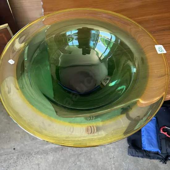 art glass 18inch bowl Liquid design by  L. Campbell 2002