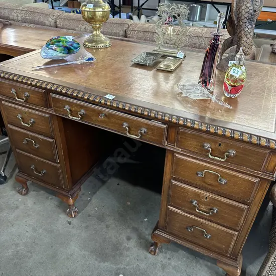 Waring & Gillow claw & ball lockable desk