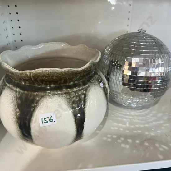 disco ball and planter