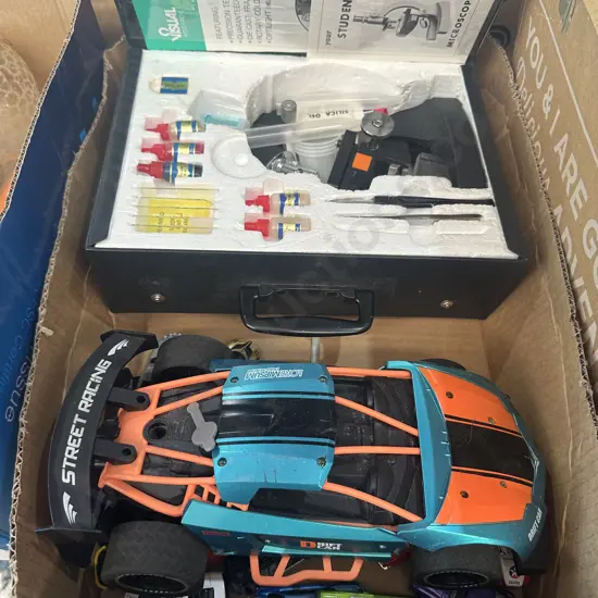 Microscope and toy cars