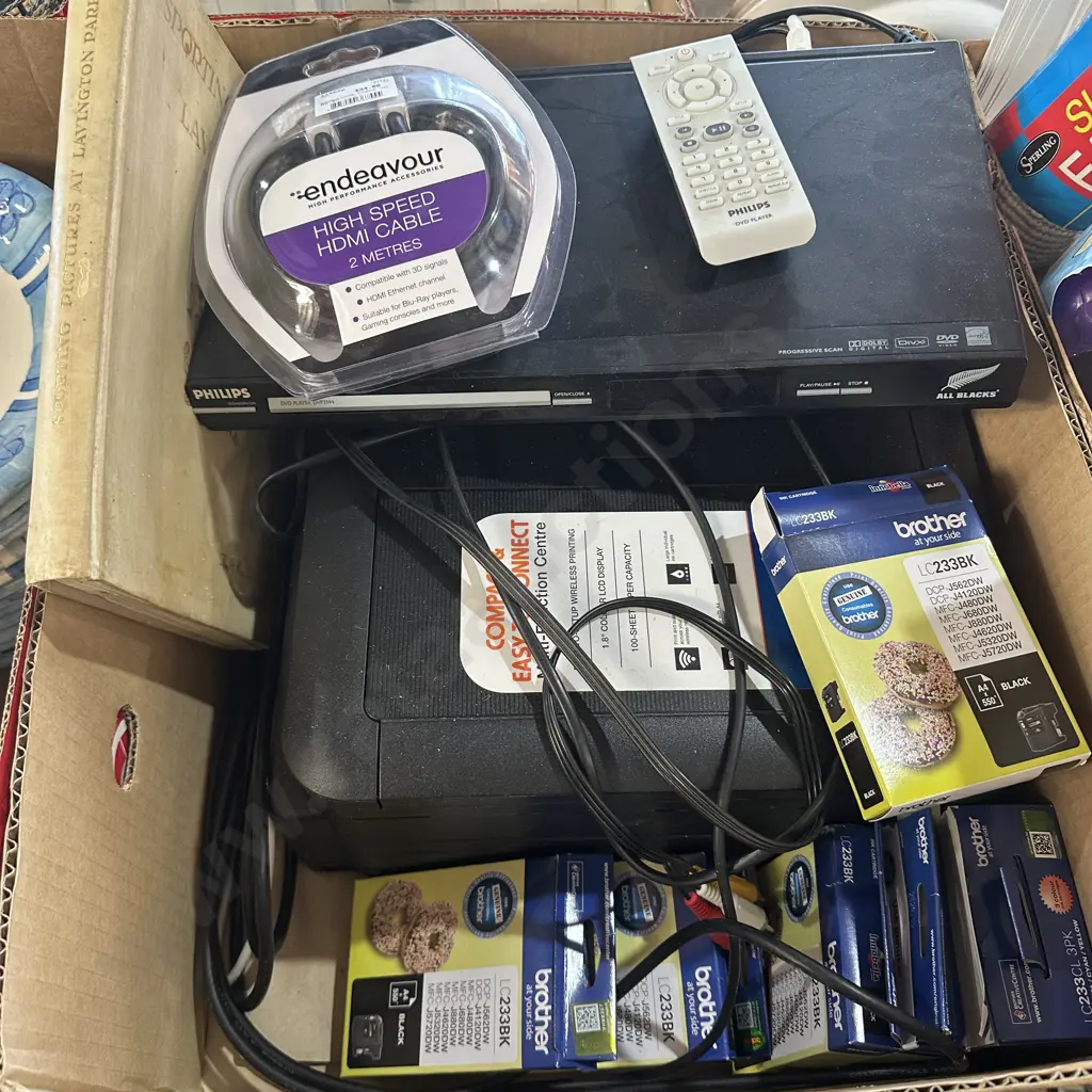 Brother multi function printer and spare ink, DVD player etc. Image 1++